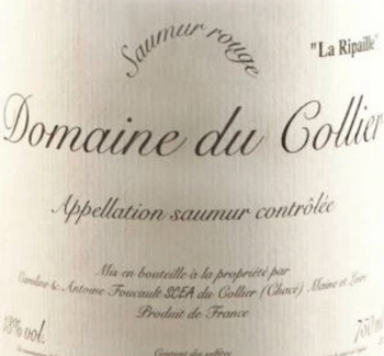 Domaine du Collier Saumur Rouge La Ripaille 2019