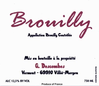 Domaine Georges Descombes Brouilly 2015