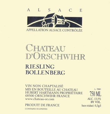 Chateau d'Orschwihr Bollenberg Riesling 2018