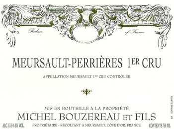 Domaine Michel Bouzereau et Fils Meursault-Perrieres Premier Cru 2017