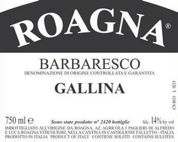 Roagna Barbaresco Gallina 2017