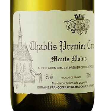 Domaine Francois Raveneau Chablis Monts Mains Premier Cru 2022