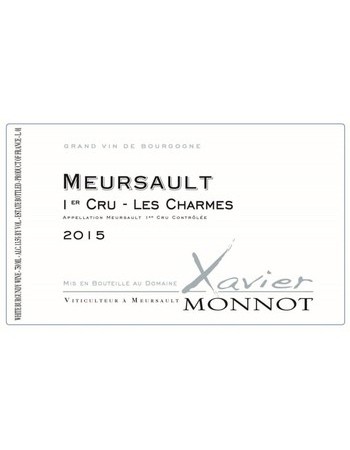 Xavier Monnot Meursault Clos Les Charmes Premier Cru 2015