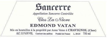 Edmond Vatan Clos La Neore Sancerre 2010