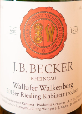 J.B. Becker Riesling Kabinett trocken Wallufer Walkenberg 2015