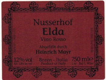 Nusserhof Vino Rosso Elda Schiava 2016