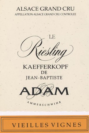 Jean-Baptiste Adam Grand Cru Riesling Kaefferkopf 2015