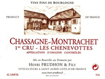 Henri Prudhon Chassagne-Montrachet 1er Cru Les Chenevottes 2022