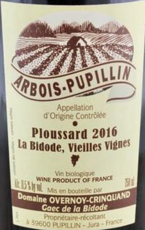 Domaine Overnoy-Crinquand Arbois-Pupillin Ploussard La Bidode 2018