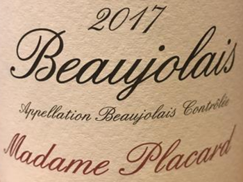 Yvon Metras Beaujolais Madame Placard 2017