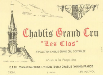 Domaine Rene et Vincent Dauvissat Chablis Grand Cru Les Clos 2018