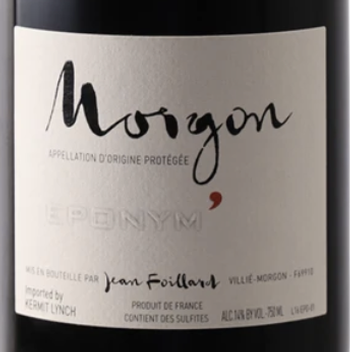 Jean Foillard Morgon Les Charmes 'Eponym' 2017