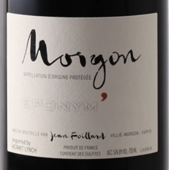 Jean Foillard Morgon Les Charmes 'Eponym' 2020