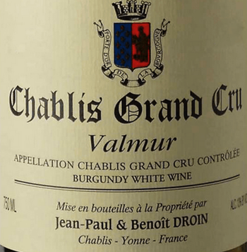 Jean-Paul & Benoit Droin Chablis Grand Cru Valmur 2018