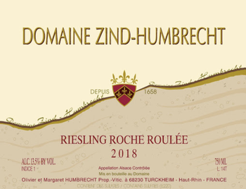 Domaine Zind-Humbrecht Alsace Roche Roulee Riesling 2018