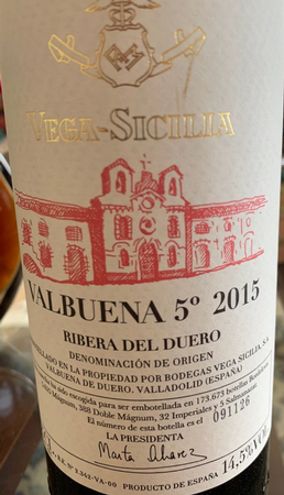 Bodegas Vega Sicilia Valbuena 2015
