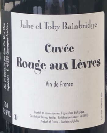 Bainbridge & Cathcart Cuvee Rouge aux Levres Grolleau 2019