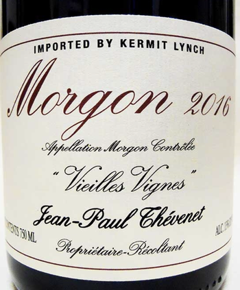 Jean-Paul Thevenet Morgon Vieilles Vignes 2016