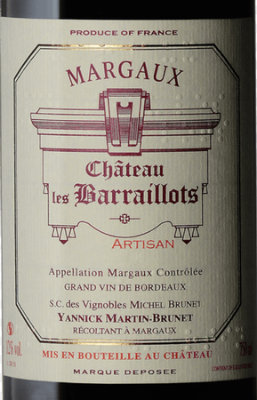 Chateau les Barraillots Margaux 2018