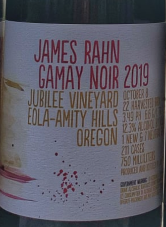 James Rahn Gamay Noir 2019