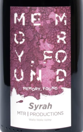 MTR Productions Reynvaan Memory Found Syrah 2016