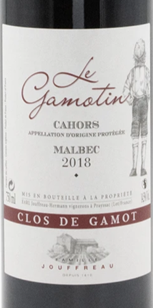 Clos de Gamot 'Le Gamotin' Cahors 2018