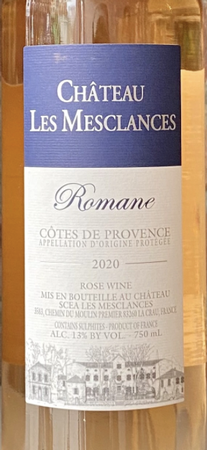 Chateau Les Mesclances Romane Cotes de Provence Rosé 2022