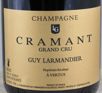 Guy Larmandier Cramant Grand Cru Blanc de Blancs Brut Zero