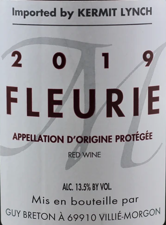 Guy Breton Fleurie 2019