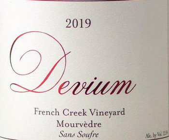 Devium French Creek Vineyard Mourvedre Sans Soufre 2019