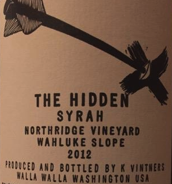 K Vintners The Hidden Syrah 2012