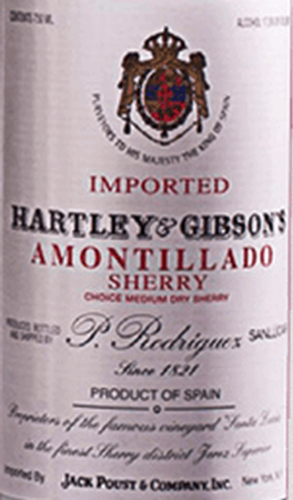 Hartley & Gibson's Amontillado Sherry 750mL
