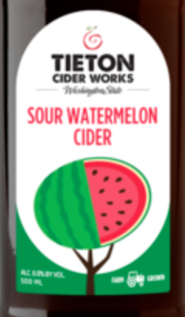 Tieton Sour Watermelon Cider 500mL Bottle