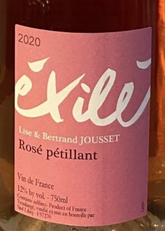 Lise et Bertrand Jousset Exile Rose Pet Nat 2020