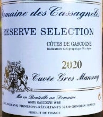 Domaine des Cassagnoles Cuvee Gros Manseng 2020