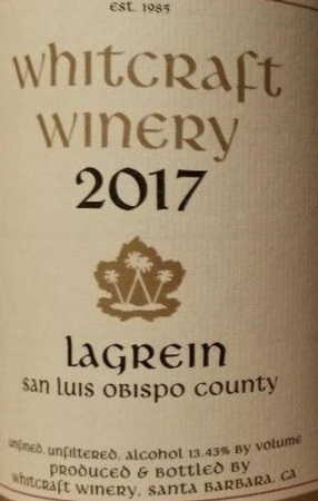 Whitcraft Winery Lagrein 2018