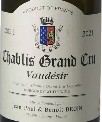 Jean-Paul & Benoit Droin Chablis Vaudesir Grand Cru 2021