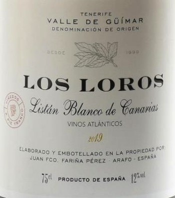 Juan Francisco Farina Los Loros Listan Blanco de Canarias 2019