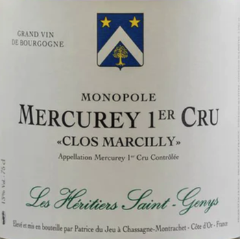 Les Héritiers Saint-Genys Mercurey 1er Cru Clos Marcilly Blanc 2020