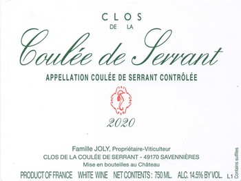 Nicolas Joly Clos de la Coulee de Serrant 2020