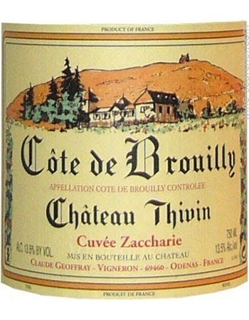 Chateau Thivin Cote de Brouilly Cuvee Zaccharie 2021