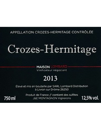 Domaine Lombard Crozes-Hermitage 2013