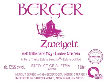 Berger Zweigelt 1L 2018