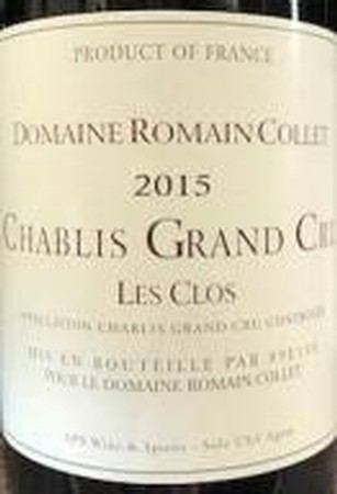 Domaine Romain Collet Chablis Grand Cru Les Clos 2015