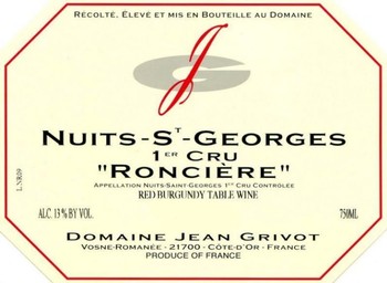 Domaine Jean Grivot Nuits-St-Georges Ronciere Premier Cru 2014