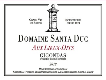 Domaine Santa Duc Aux Lieux Dits Gigondas 2019