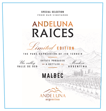 Andeluna Raices Limited Edition Malbec 2018