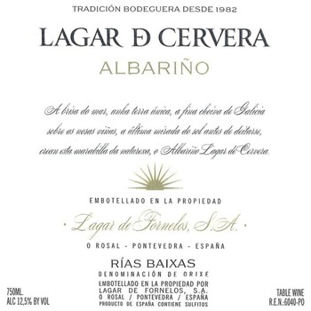 Lagar de Cervera Albarino Rias Baixas 2018