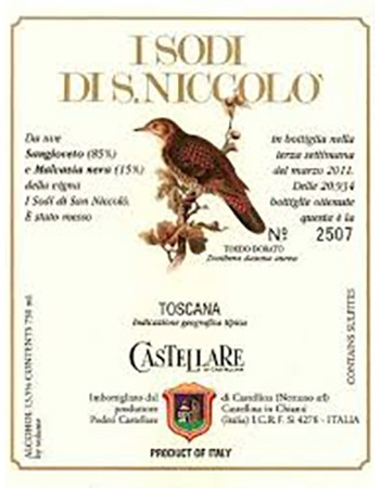 Castellare di Castellina I Sodi San Niccolo IGT 2018