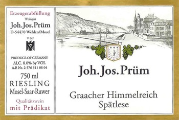 J.J. Prum Graacher Himmelreich Spatlese Riesling 2020